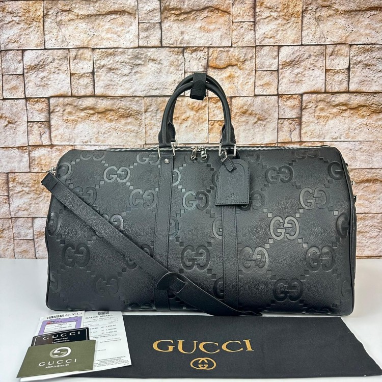 GUCCİ JUMBO GG DUFFLE VALİZ CLASSİC NEW